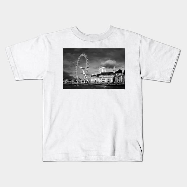 London Eye South Bank River Thames UK Kids T-Shirt by AndyEvansPhotos